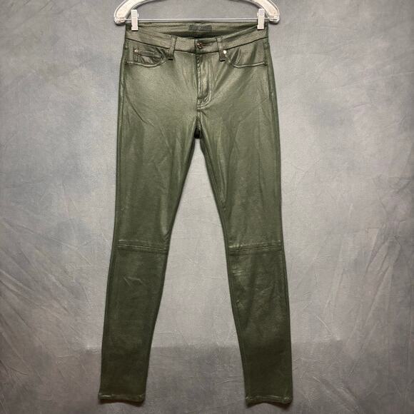 Seven 7 For All Mankind Pleather Pants Super Soft Womens 27 Made in USA Skinny - Picture 1 of 16